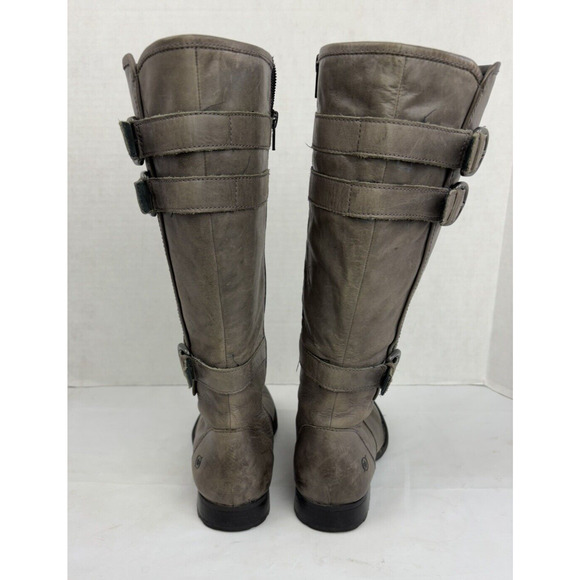Born Attila Leather Boots Size 6 Grey/Taupe Knee-high Riding Round Toe - Picture 5 of 13